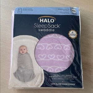 Halo SleepSack Swaddle with White Hearts